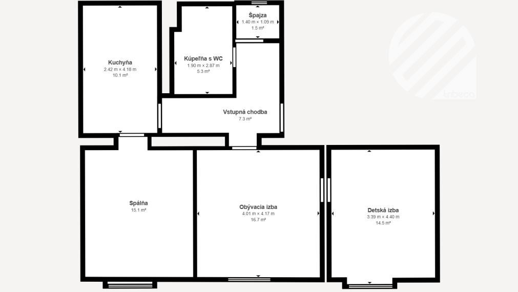 Priestranný 3-izbový 83m2 byt v tehlovom dome / KNM, Litovelská