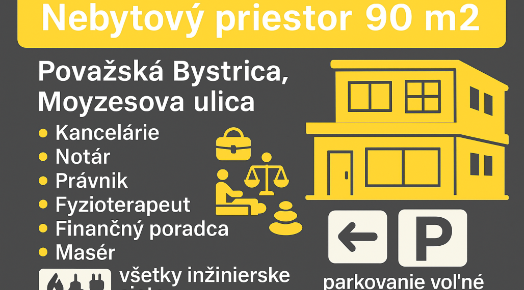 Na predaj kancelárske/obchodné priestory 90 m2 -výhodne