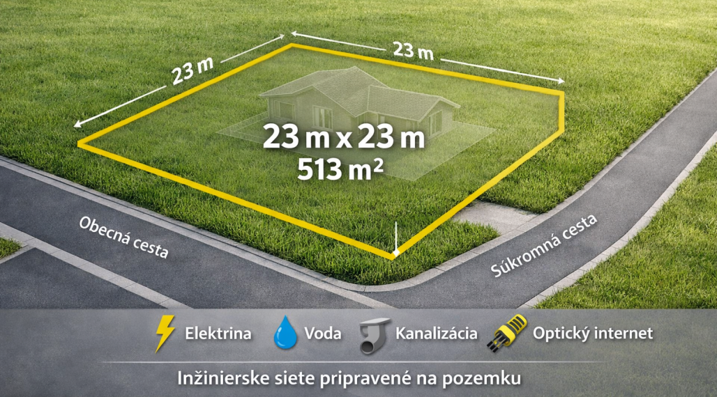 Exkluzívny rovinatý pozemok so sieťami – Žilina - Trnové | 513 m²