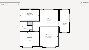 Pôdorys poschodia, celková podlahová plocha - 91 m²