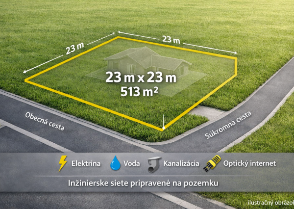Exkluzívny rovinatý pozemok so sieťami – Žilina - Trnové | 513 m²